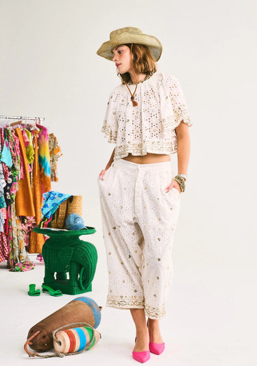 Cinch Back Pant | Eyelet Coniglio Palm Beach