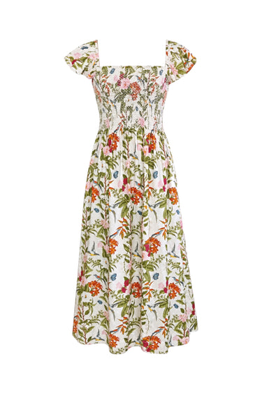 Smocked Midi Dress | Swiss Dot