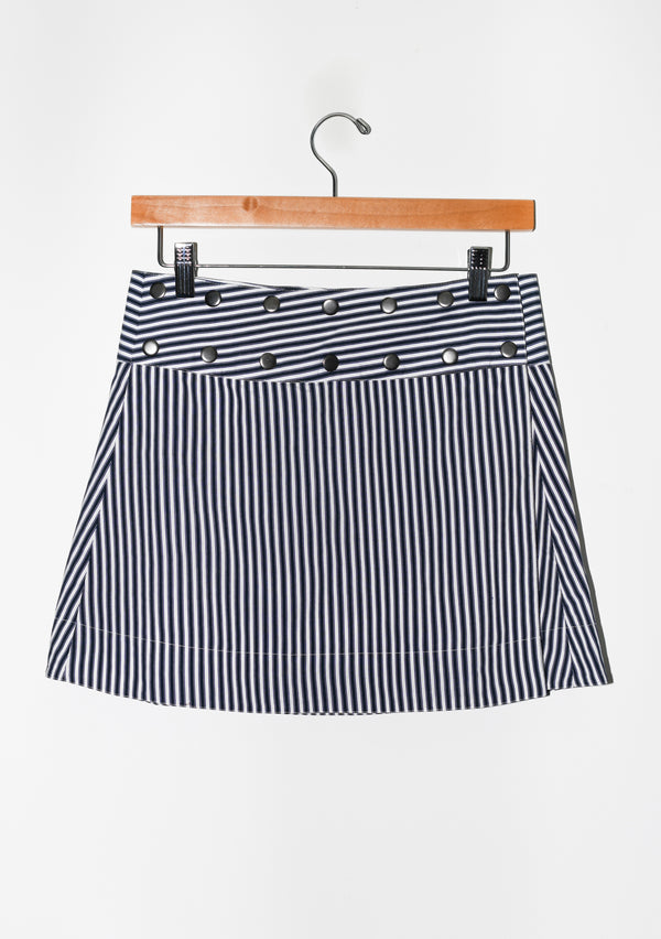 Flagpole Snap Mini Skirt | Yarn Dyed Stripe