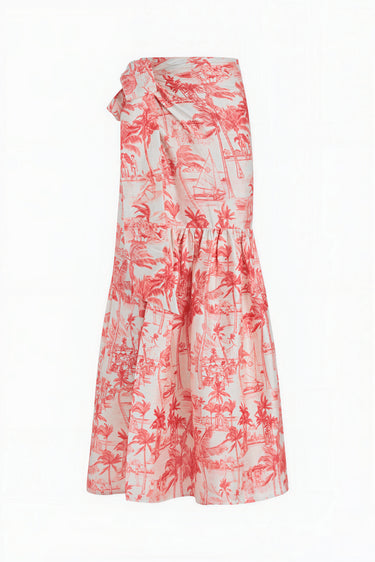 Monterey Shirred Wrap Midi Skirt | Silk Dupioni