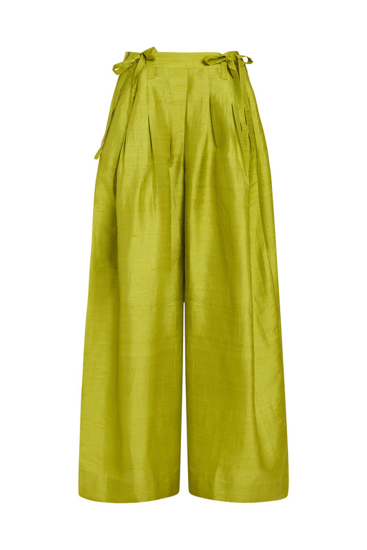 Banyan Pleated Snap Pant | Silk Dupioni
