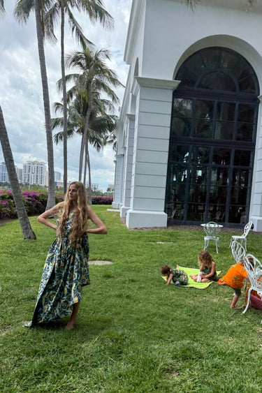 Pinafore Maxi Dress | Silk Dupioni Coniglio Palm Beach