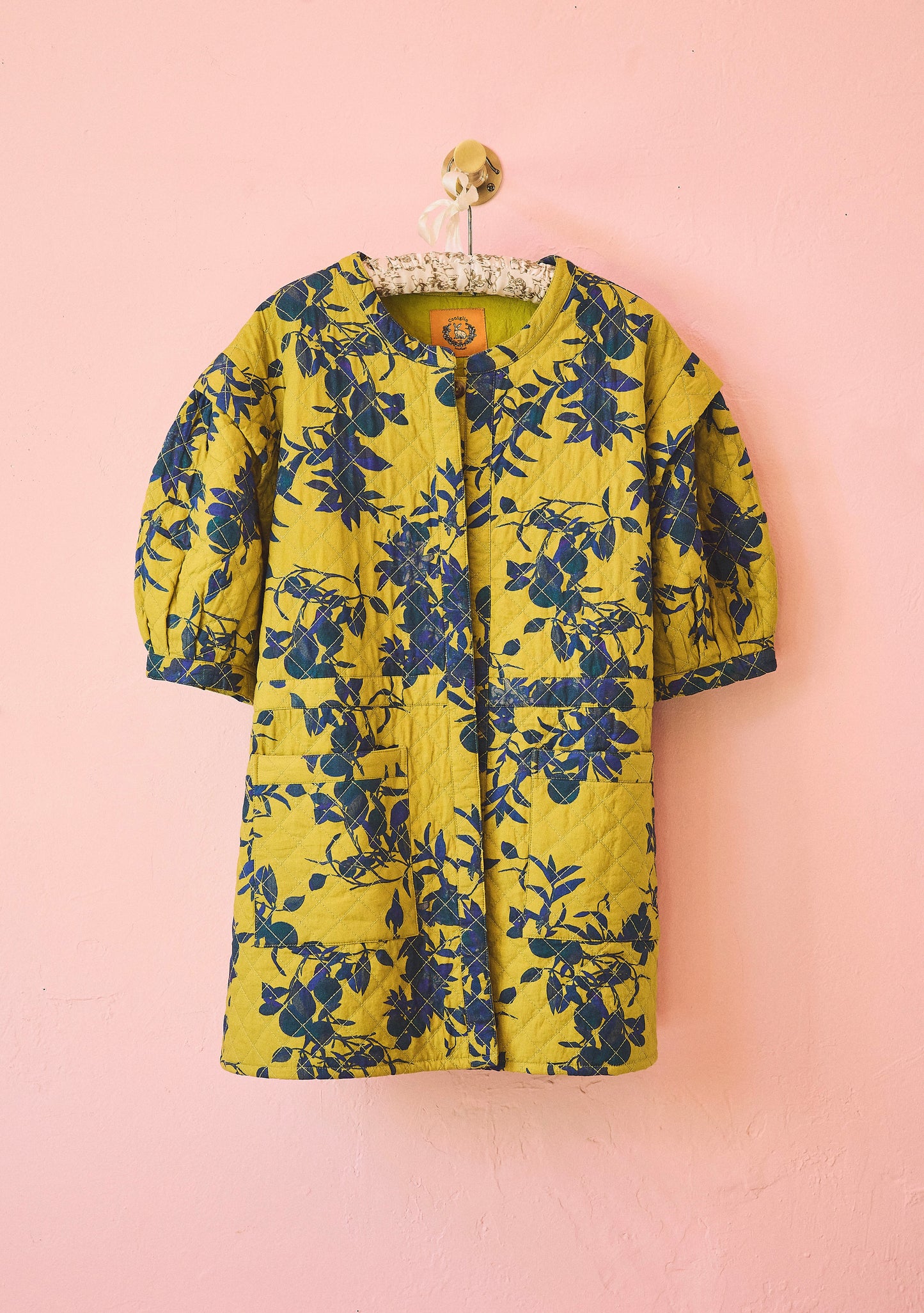 Quilted Short Sleeve Mini Dress