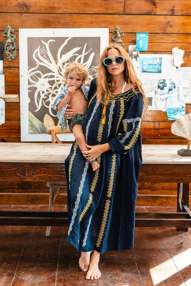 Embroidered Delray Half-Calf Dress Coniglio Palm Beach