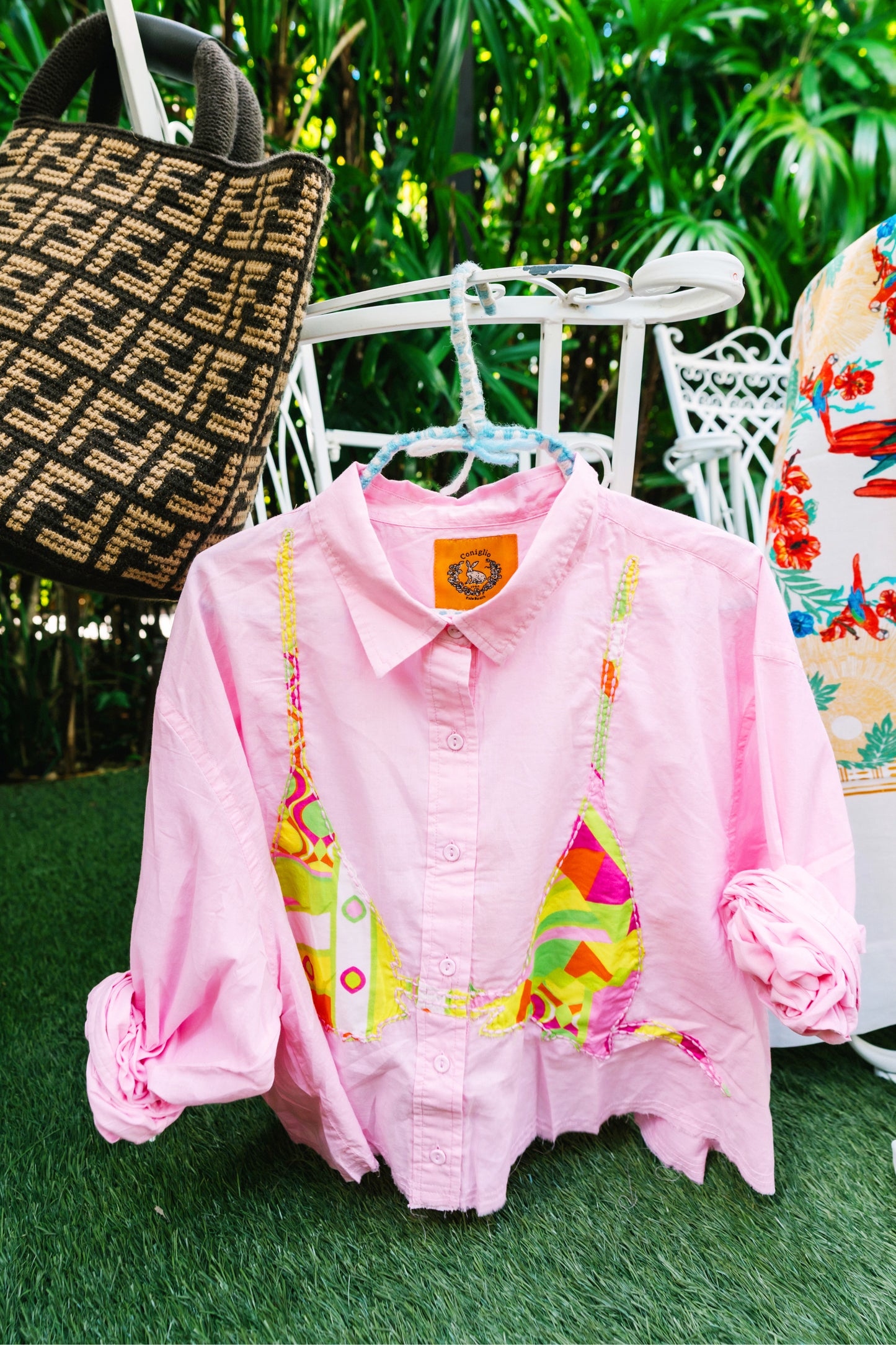 Cropped Business Casual Button Down | Embroidered Cotton Voile