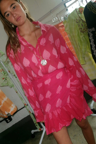 Mini Ruffle Power Pareo | Cotton Voile Shibori