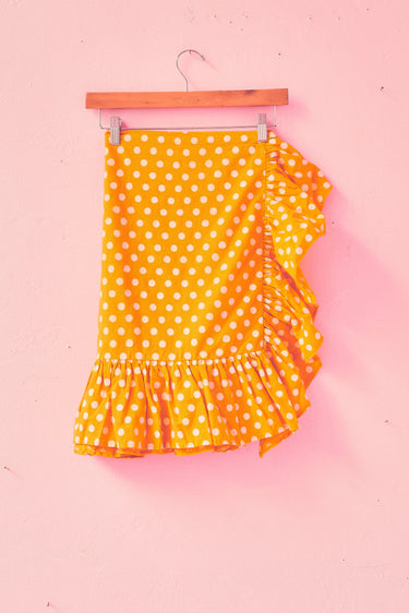 Mini Ruffle Power Pareo | Medium Weight Polka Dot Coniglio Palm Beach