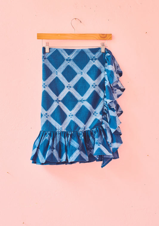 Mini Ruffle Power Pareo | Cotton Voile Shibori