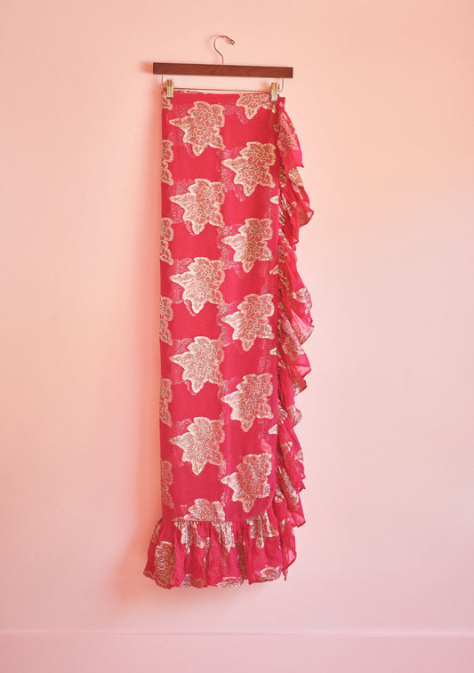Classic Ruffle Power Pareo in Metallic Jacquard