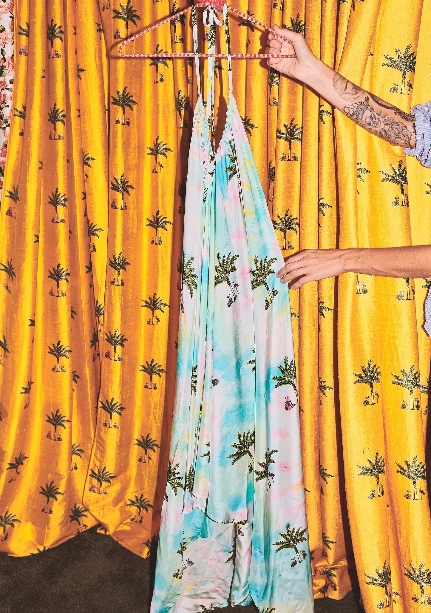 Seaspray Halter Maxi Dress | Silk Habotai