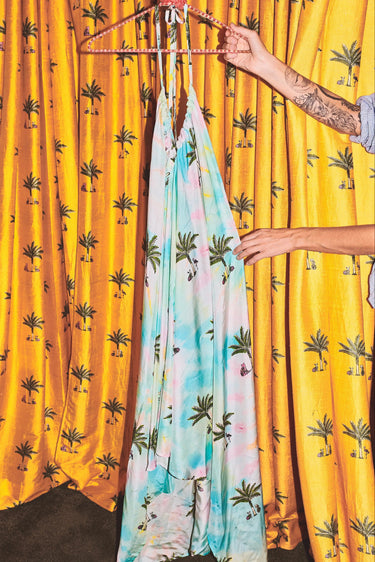 Seaspray Halter Maxi Dress | Silk Habotai Coniglio Palm Beach