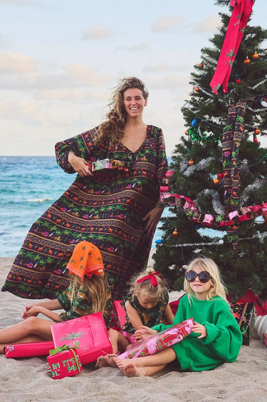 V Neck Maxi Dress | Silk Dupioni Coniglio Palm Beach