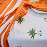Ruffle Table Runner in Bunny Stripe Orange Coniglio Palm Beach