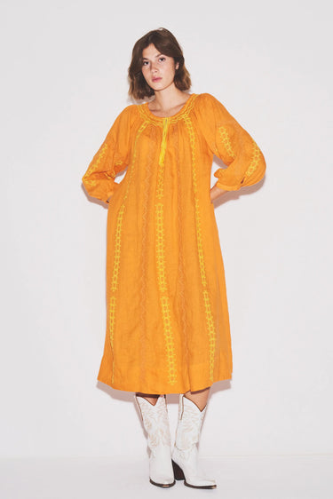 Embroidered Delray Half-Calf Dress Coniglio Palm Beach