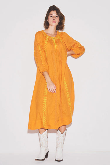 Embroidered Delray Half-Calf Dress Coniglio Palm Beach