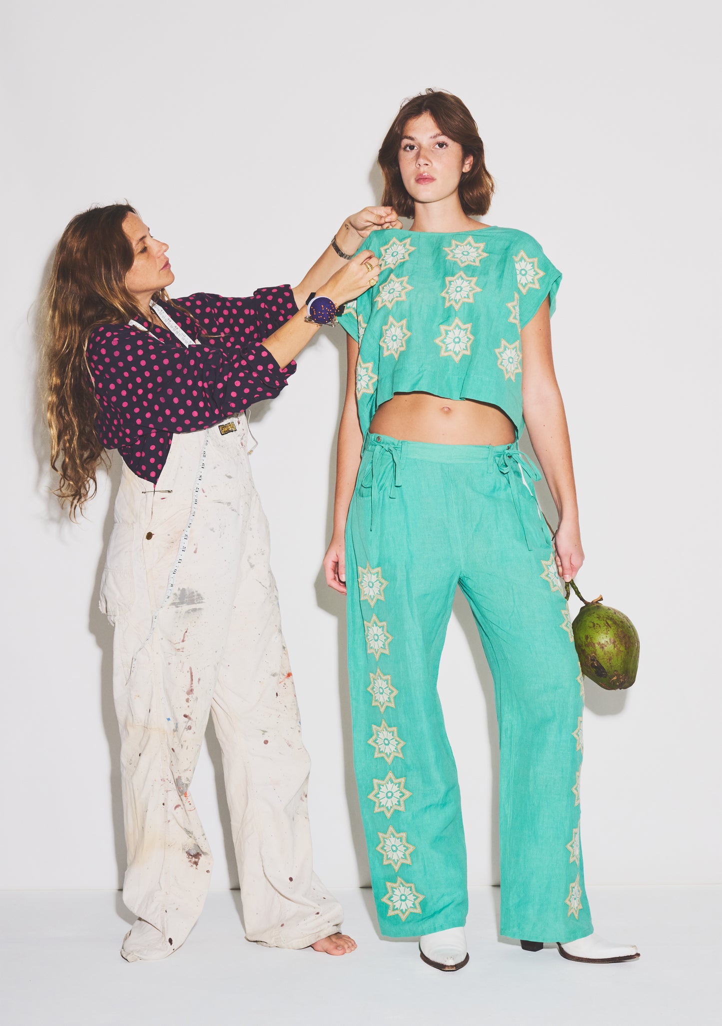 Embroidered Move and Groove Snap Pant