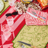 Ruffle Table Runner in Bunny Stripe Red Coniglio Palm Beach