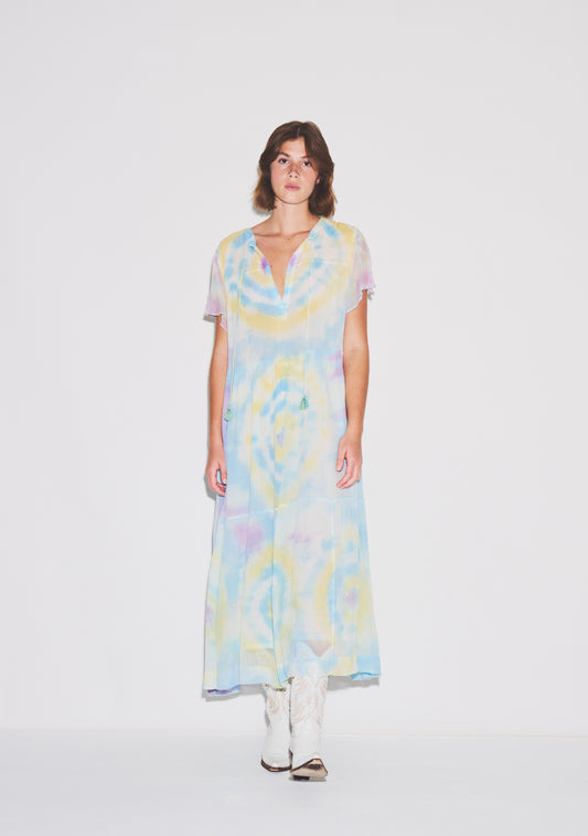 Tiered Midi Dress | Viscose Chiffon