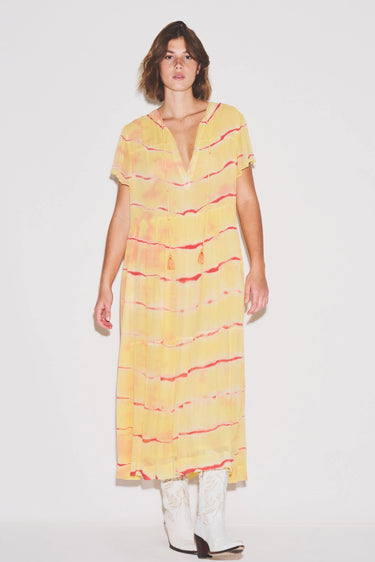Tiered Midi Dress | Viscose Chiffon Coniglio Palm Beach