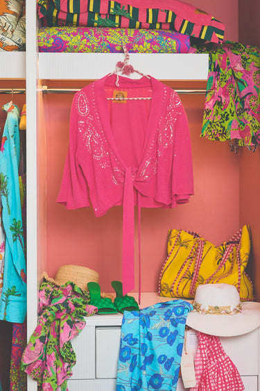 Miraflores Wrap Top | Linen Jersey Coniglio Palm Beach