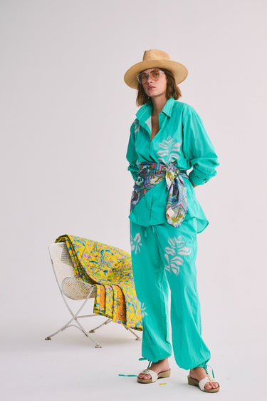 Beach Pant | Embroidered Cotton Coniglio Palm Beach