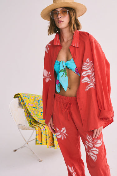 Classic Button Down | Embroidered Cotton Coniglio Palm Beach