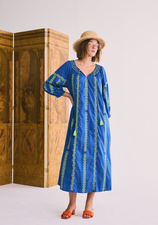 Delray Midi Dress | Embroidered Cotton