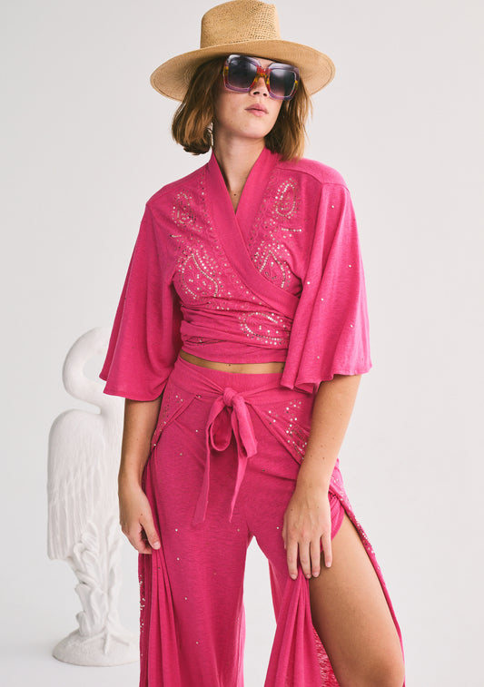Miraflores Wrap Top | Linen Jersey