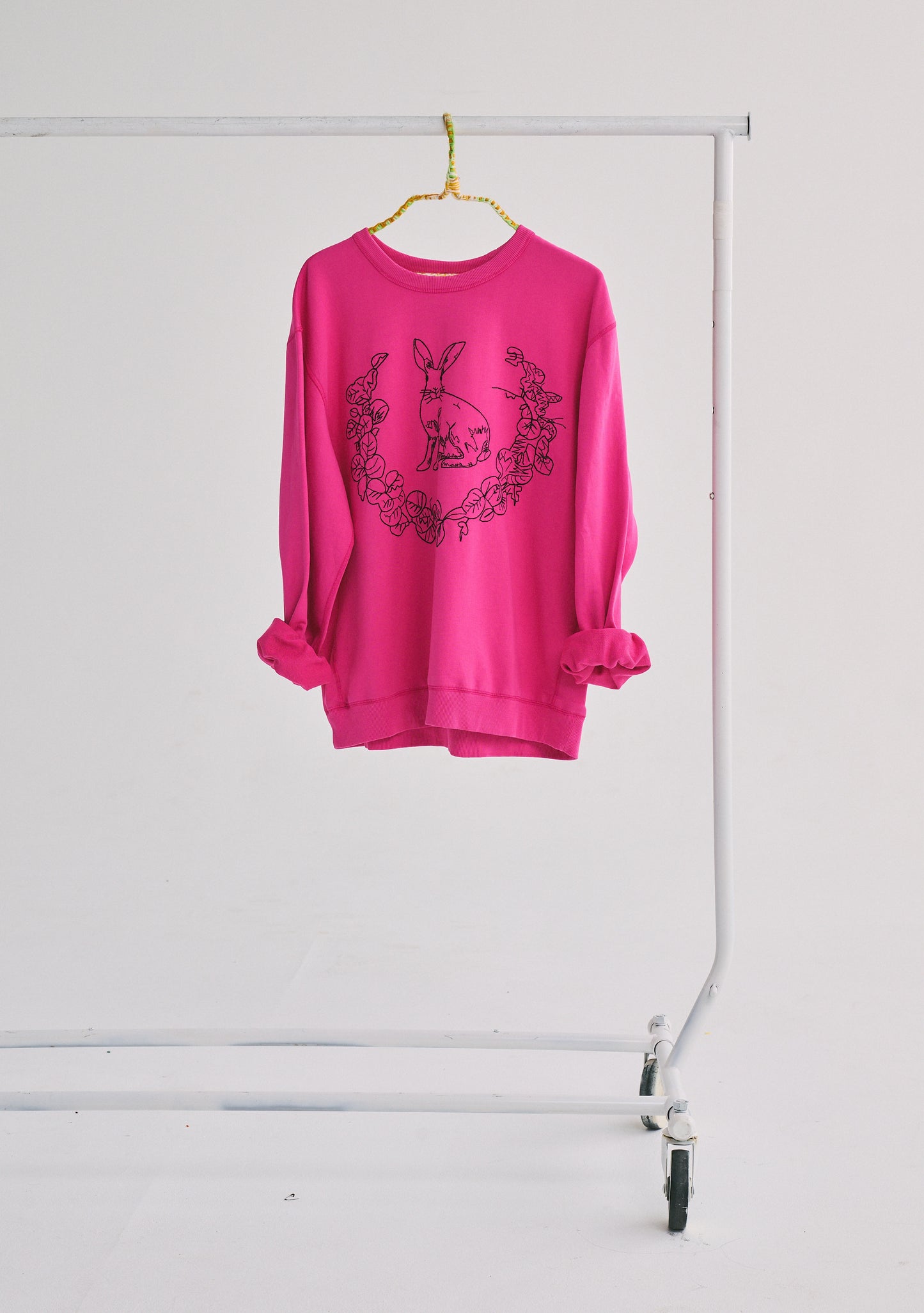 Embroidered Bunny Pullover | Cotton Terry