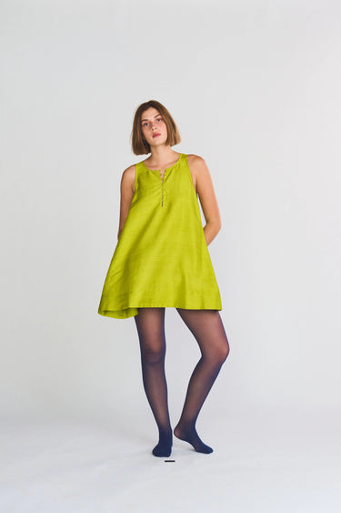 Queens Mini Dress | Silk Dupioni Coniglio Palm Beach