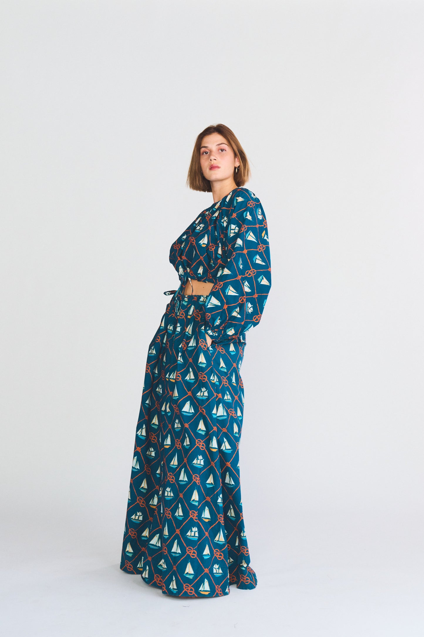 Exaggerated Wide Leg Esplanade Pant | Cotton Poplin