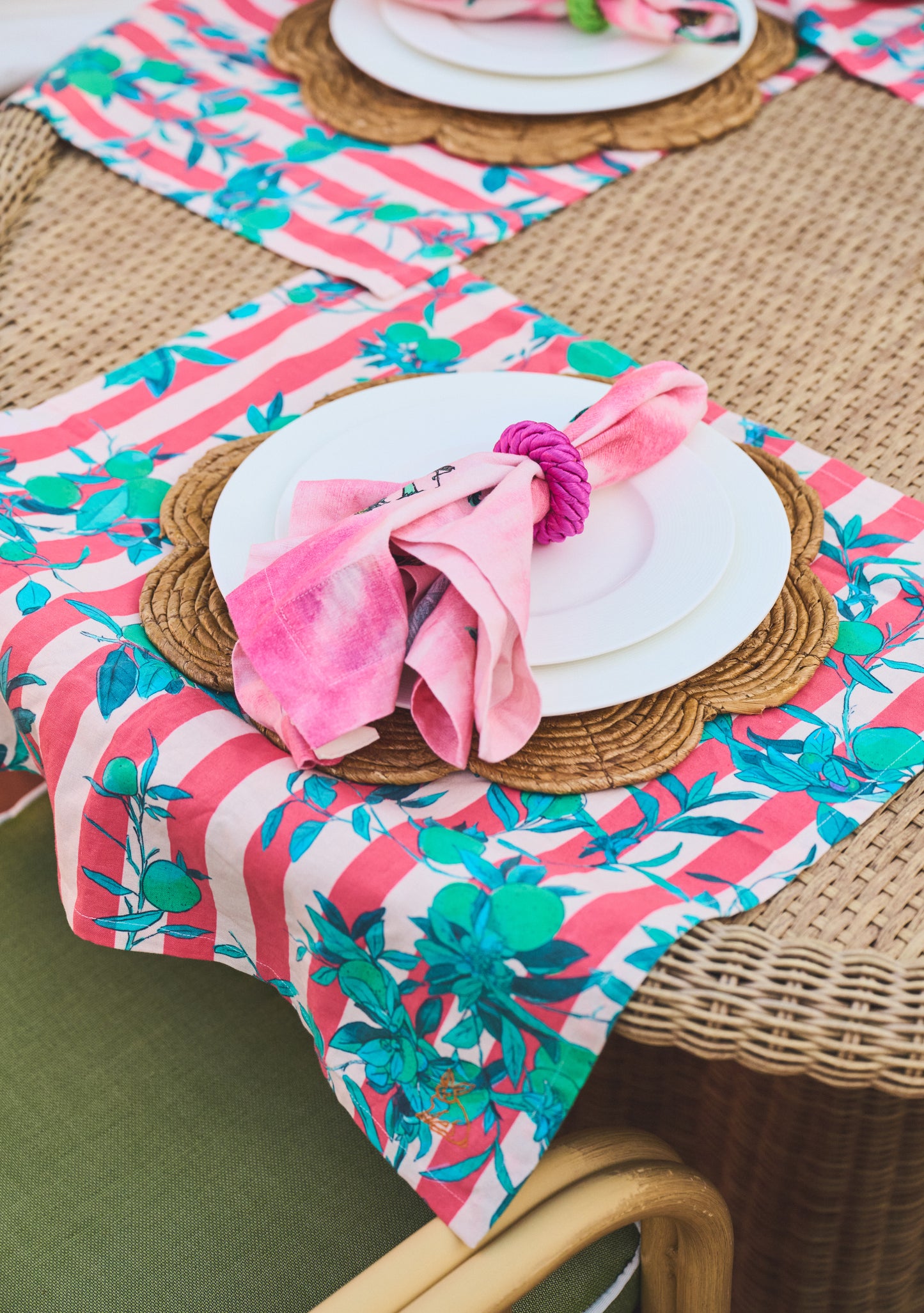 Dinner Napkin | Petit Palm Colony Pink Tie Dye