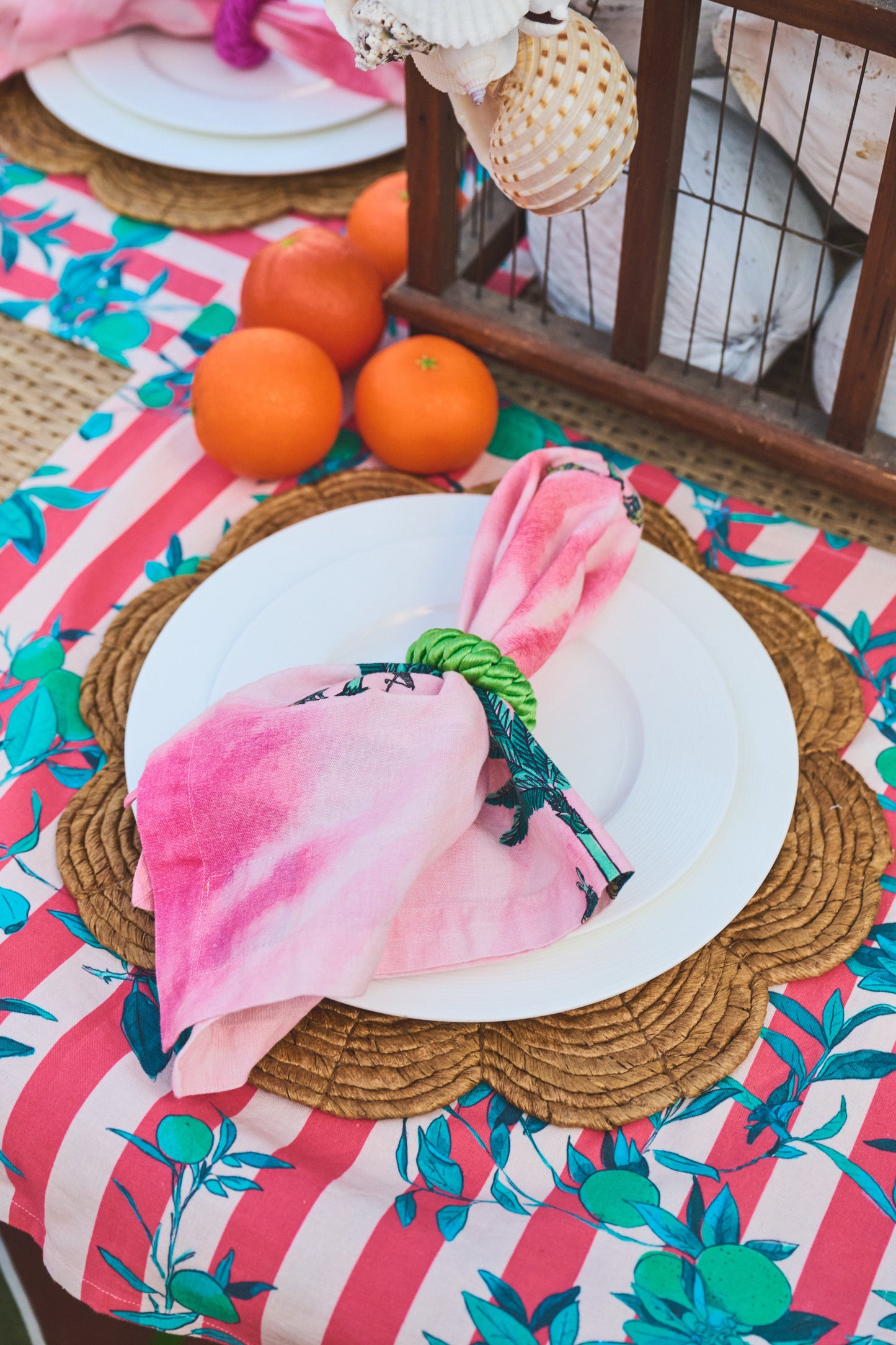 Dinner Napkin | Petit Palm Colony Pink Tie Dye