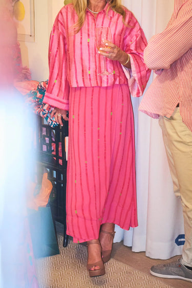 Flagpole Snap Midi Skirt | Viscose Georgette Coniglio Palm Beach