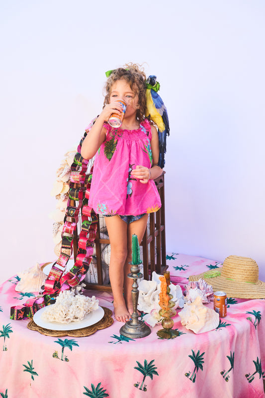 Standard Tablecloth | Petit Palm Colony Pink Tie Dye