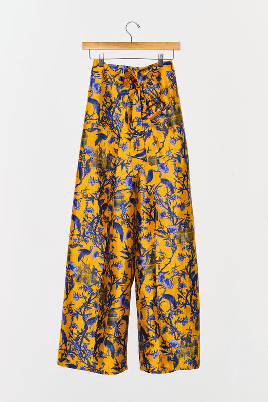 Two Panel Wrap Pant | Silk Dupioni