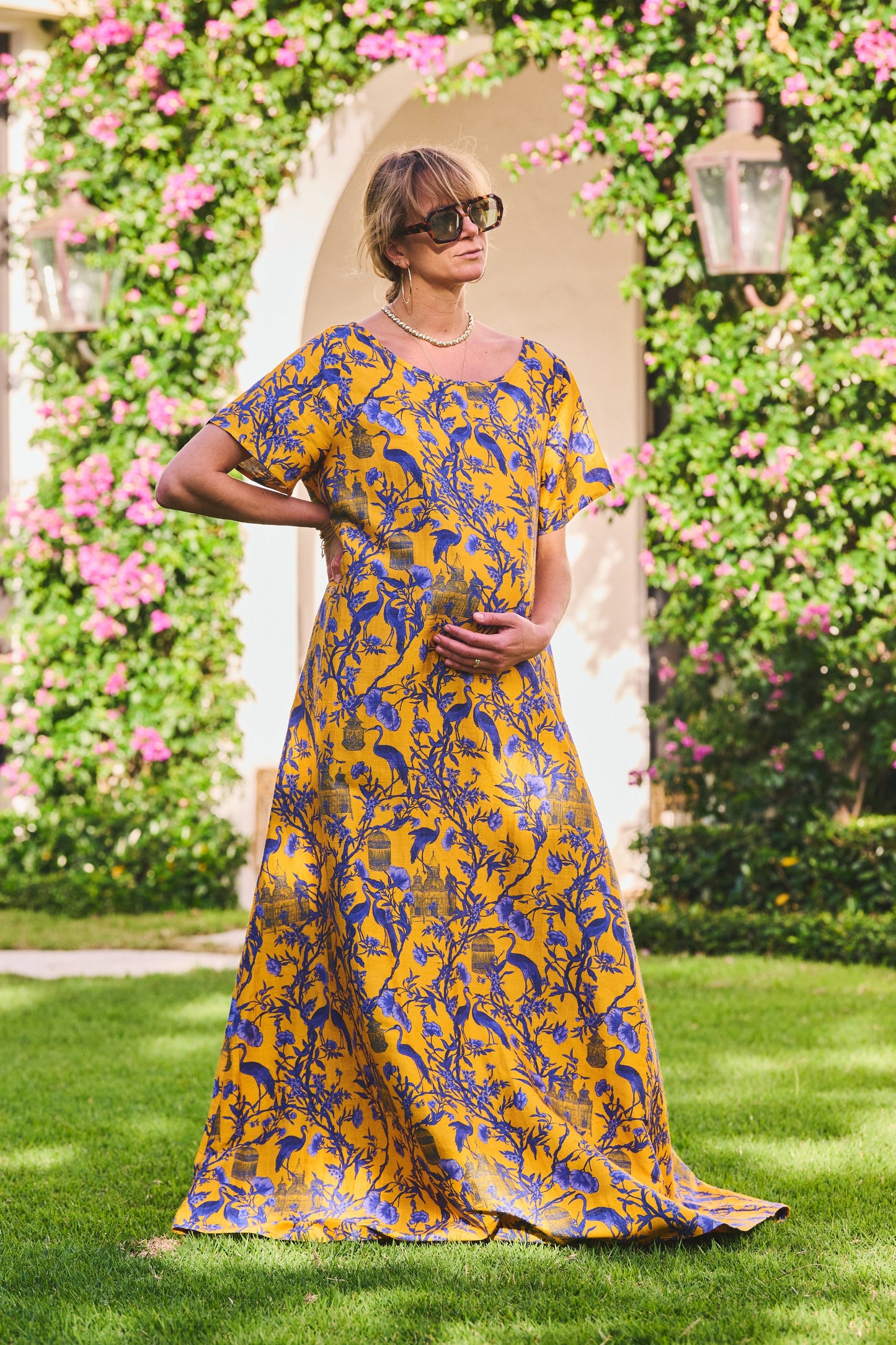 Short Sleeve Dune Maxi Dress | Silk Dupioni