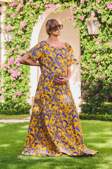 Short Sleeve Dune Maxi Dress | Silk Dupioni Coniglio Palm Beach