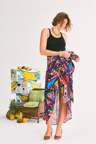 Wrap Around Slit Skirt | Crinkle Cotton Coniglio Palm Beach