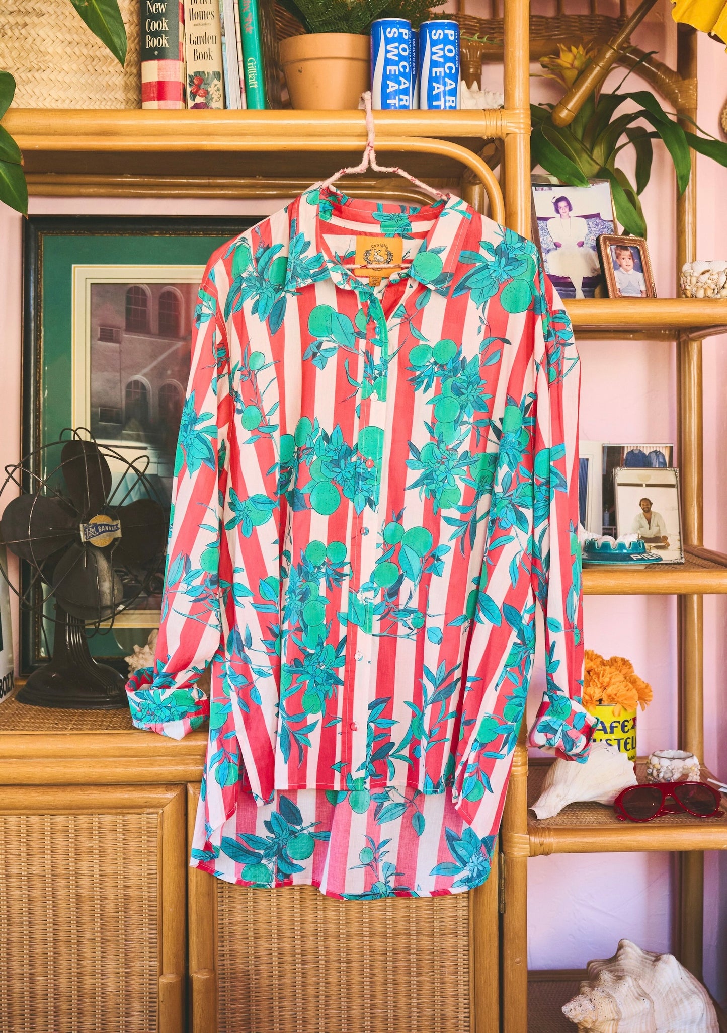 Classic Button Down | Orange Bunches Colony Coral