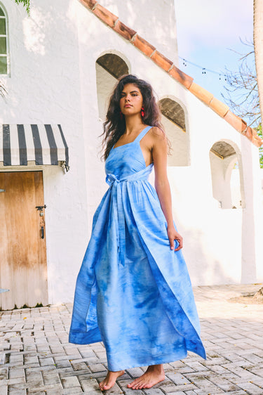 Pinafore Maxi Dress | Silk Dupioni