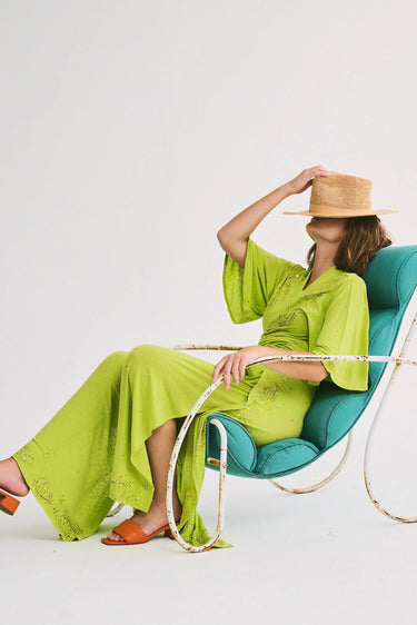 Two Panel Wrap Pant | Linen Jersey Coniglio Palm Beach