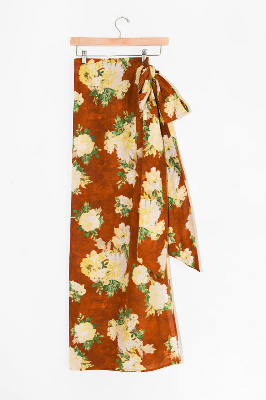 Midi Wrap Skirt | Cotton Linen