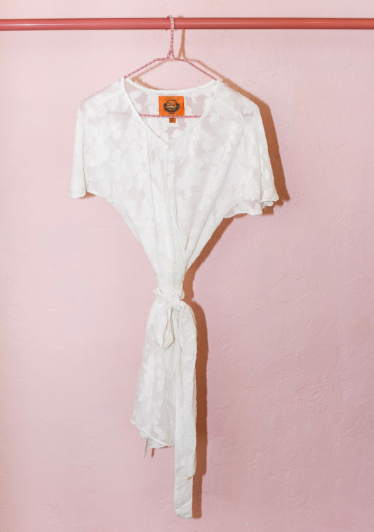Wrap Tunic | Clipped Leaf Jacquard