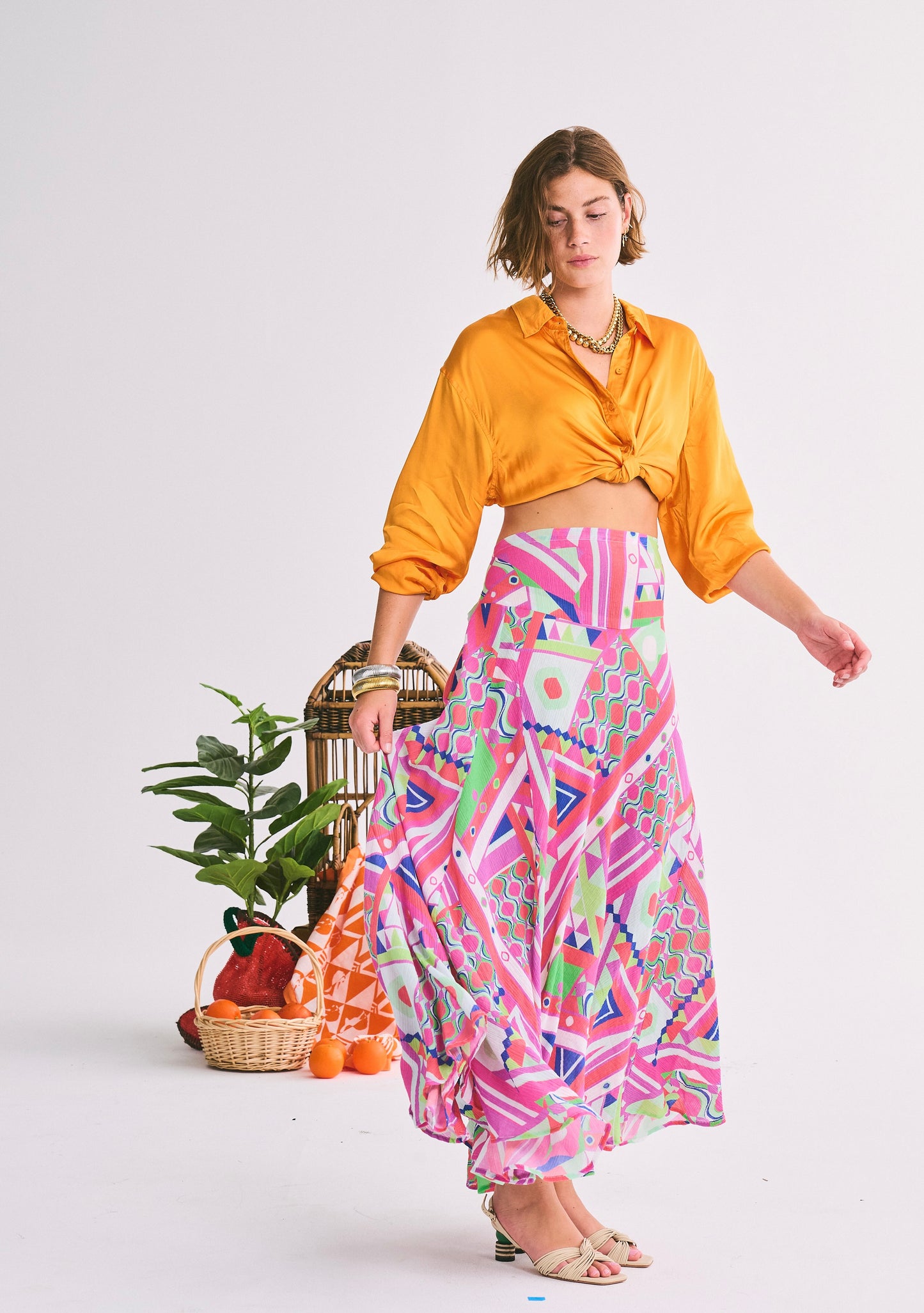 Adjustable Maxi Bustle Skirt | Crinkle Cotton