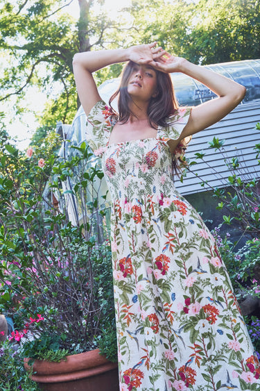 Smocked Midi Dress | Swiss Dot