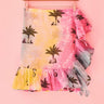 Mini Ruffle Power Pareo in Cotton Gauze Coniglio Palm Beach