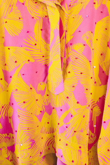 Mirasol Crop Top | Silk Crepe de Chine Coniglio Palm Beach