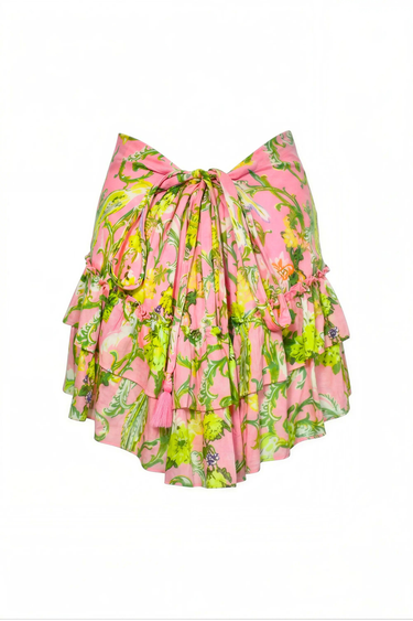 Gogo Cinch Back Mini Skirt | Cotton Voile Coniglio Palm Beach