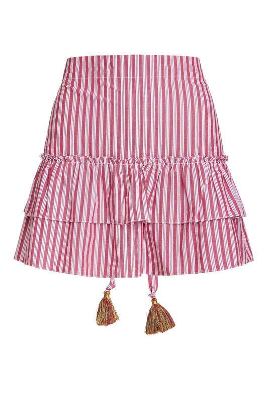 Cinch Back Mini Skirt | Yarn Dye Cotton